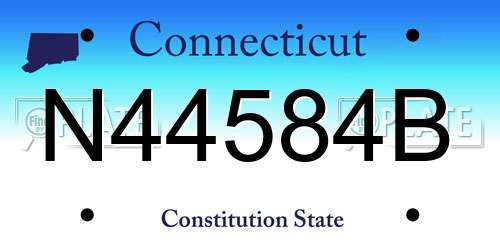 N44584B Connecticut License Plate