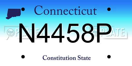 N4458P Connecticut License Plate