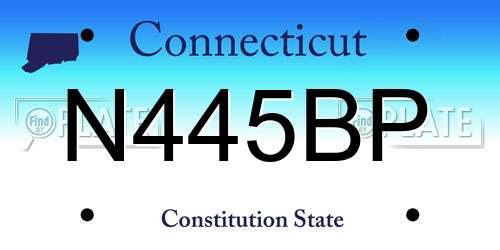 N445BP Connecticut License Plate