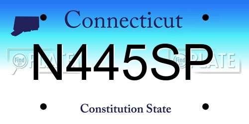 N445SP Connecticut License Plate