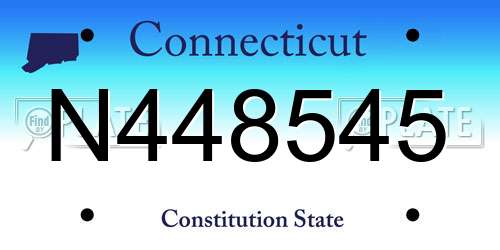 N448545 Connecticut License Plate