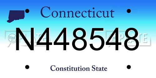 N448548 Connecticut License Plate