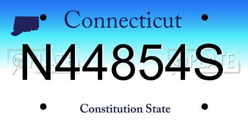 N44854S Connecticut License Plate