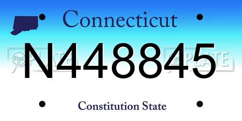 N448845 Connecticut License Plate