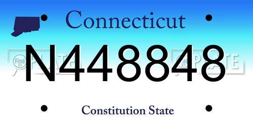 N448848 Connecticut License Plate