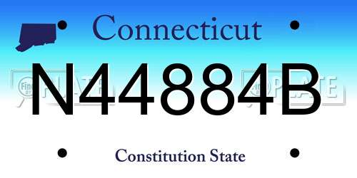 N44884B Connecticut License Plate