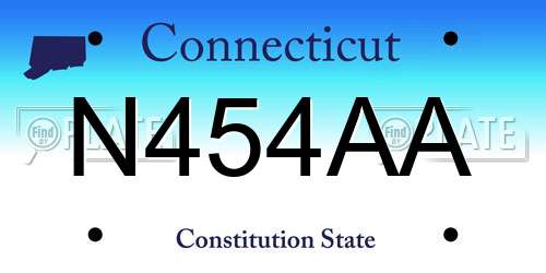 N454AA Connecticut License Plate