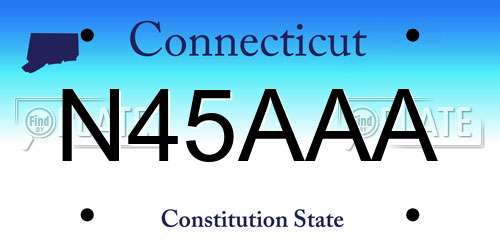 N45AAA Connecticut License Plate