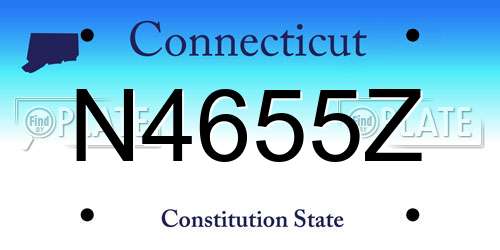 N4655Z Connecticut License Plate