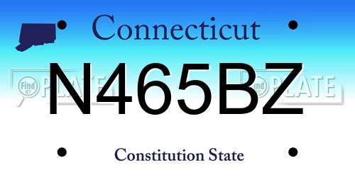 N465BZ Connecticut License Plate