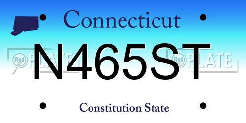 N465ST Connecticut License Plate