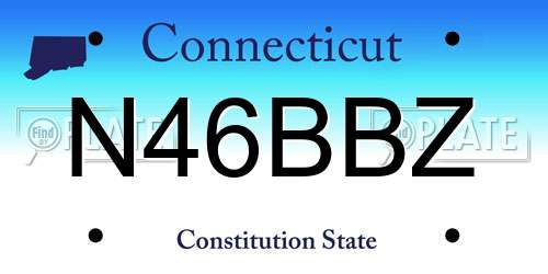 N46BBZ Connecticut License Plate