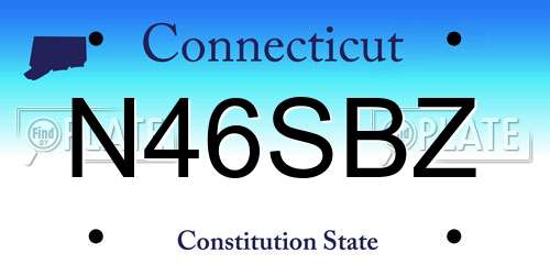 N46SBZ Connecticut License Plate