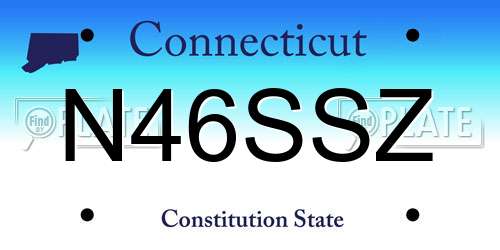 N46SSZ Connecticut License Plate