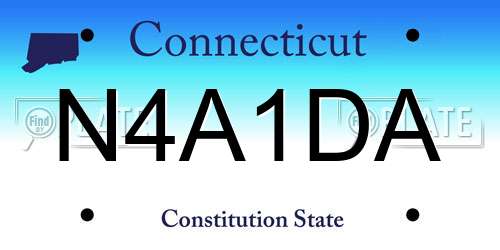 N4A1DA Connecticut License Plate
