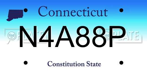 N4A88P Connecticut License Plate