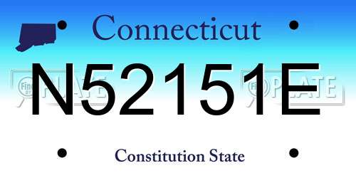 N52151E Connecticut License Plate