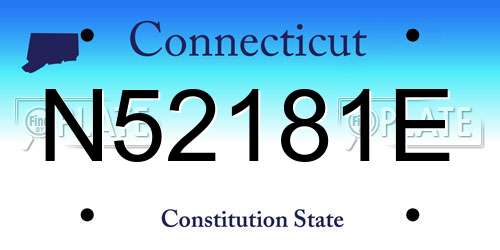 N52181E Connecticut License Plate