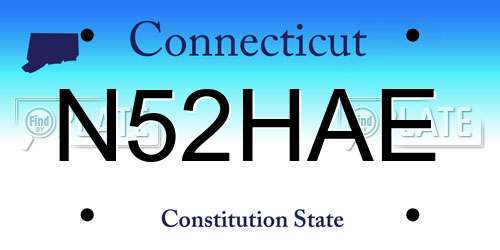 N52HAE Connecticut License Plate