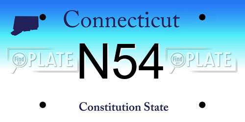 N54 Connecticut License Plate
