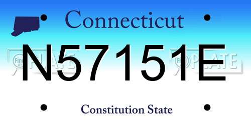 N57151E Connecticut License Plate