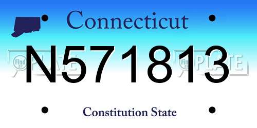N571813 Connecticut License Plate