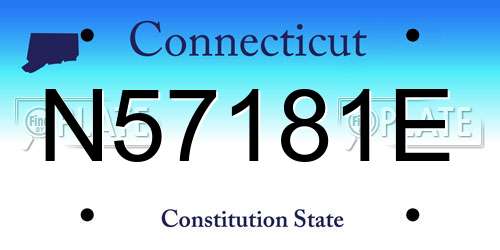 N57181E Connecticut License Plate
