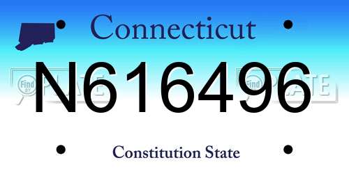 N616496 Connecticut License Plate