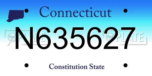 N635627 Connecticut License Plate