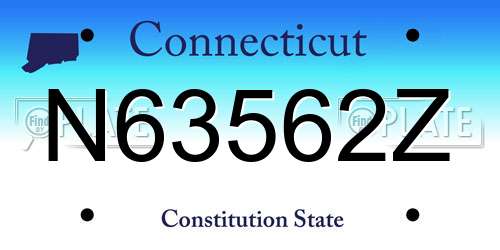 N63562Z Connecticut License Plate