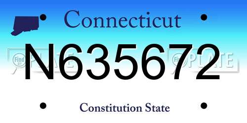 N635672 Connecticut License Plate