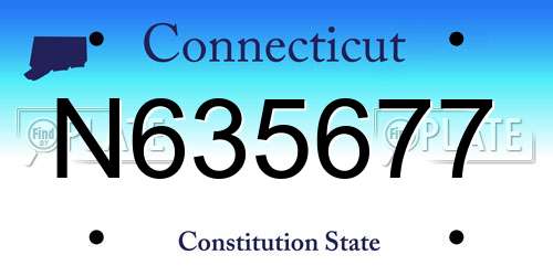 N635677 Connecticut License Plate