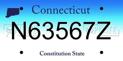 N63567Z Connecticut License Plate