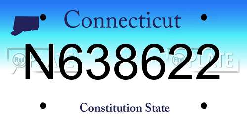 N638622 Connecticut License Plate