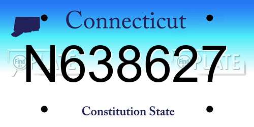 N638627 Connecticut License Plate