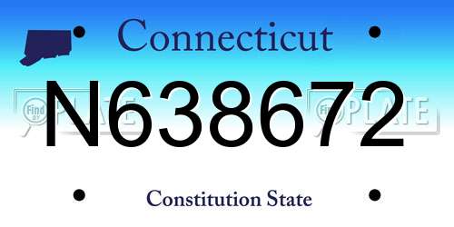 N638672 Connecticut License Plate
