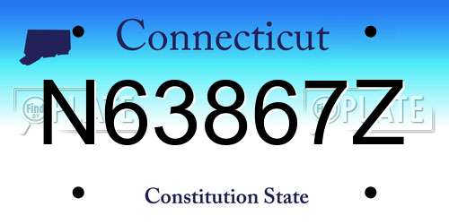 N63867Z Connecticut License Plate