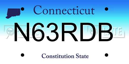 N63RDB Connecticut License Plate