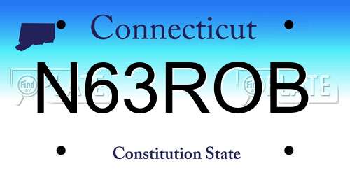 N63ROB Connecticut License Plate