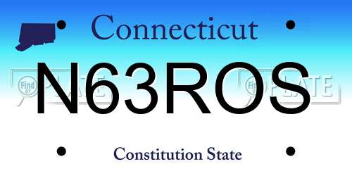 N63ROS Connecticut License Plate