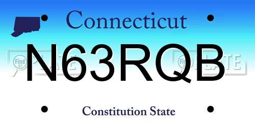 N63RQB Connecticut License Plate