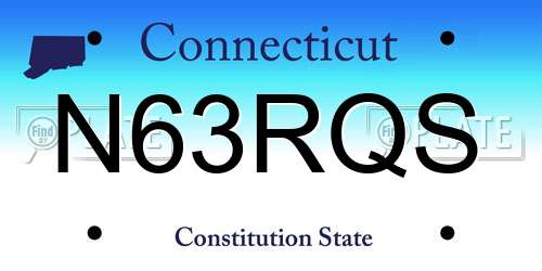 N63RQS Connecticut License Plate