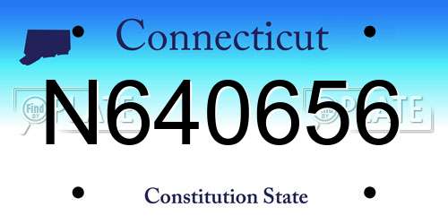 N640656 Connecticut License Plate