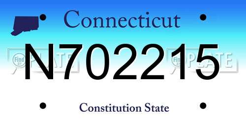 N702215 Connecticut License Plate