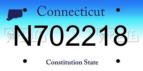 N702218 Connecticut License Plate