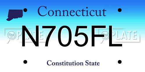 N705FL Connecticut License Plate