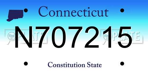 N707215 Connecticut License Plate