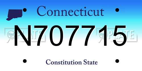 N707715 Connecticut License Plate