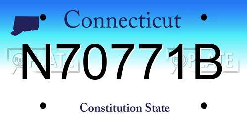 N70771B Connecticut License Plate