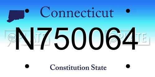 N750064 Connecticut License Plate